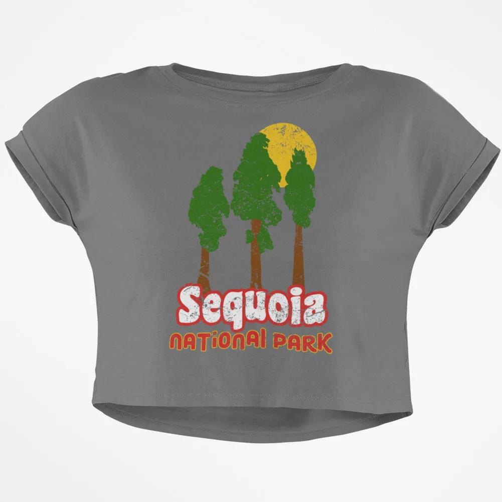 National Park Retro 70s Landscape Sequoia Junior Boxy Crop Top T Shirt sold by Old Glory product image thumbnail 2