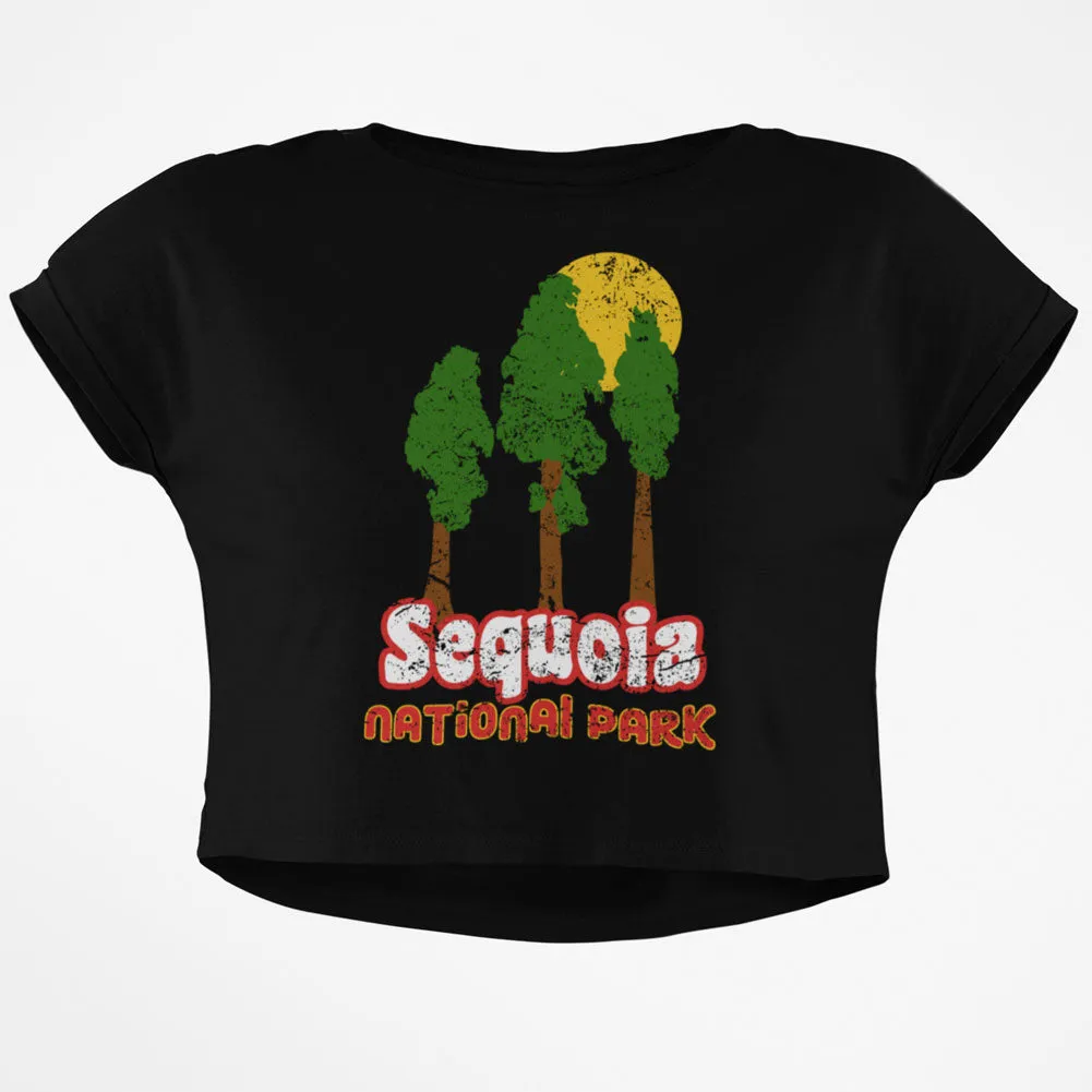 National Park Retro 70s Landscape Sequoia Junior Boxy Crop Top T Shirt sold by Old Glory product image thumbnail 3