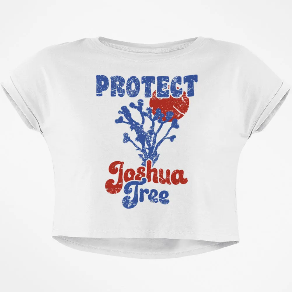 National Park Retro 70s Sunset Joshua Tree Junior Boxy Crop Top T Shirt sold by Old Glory