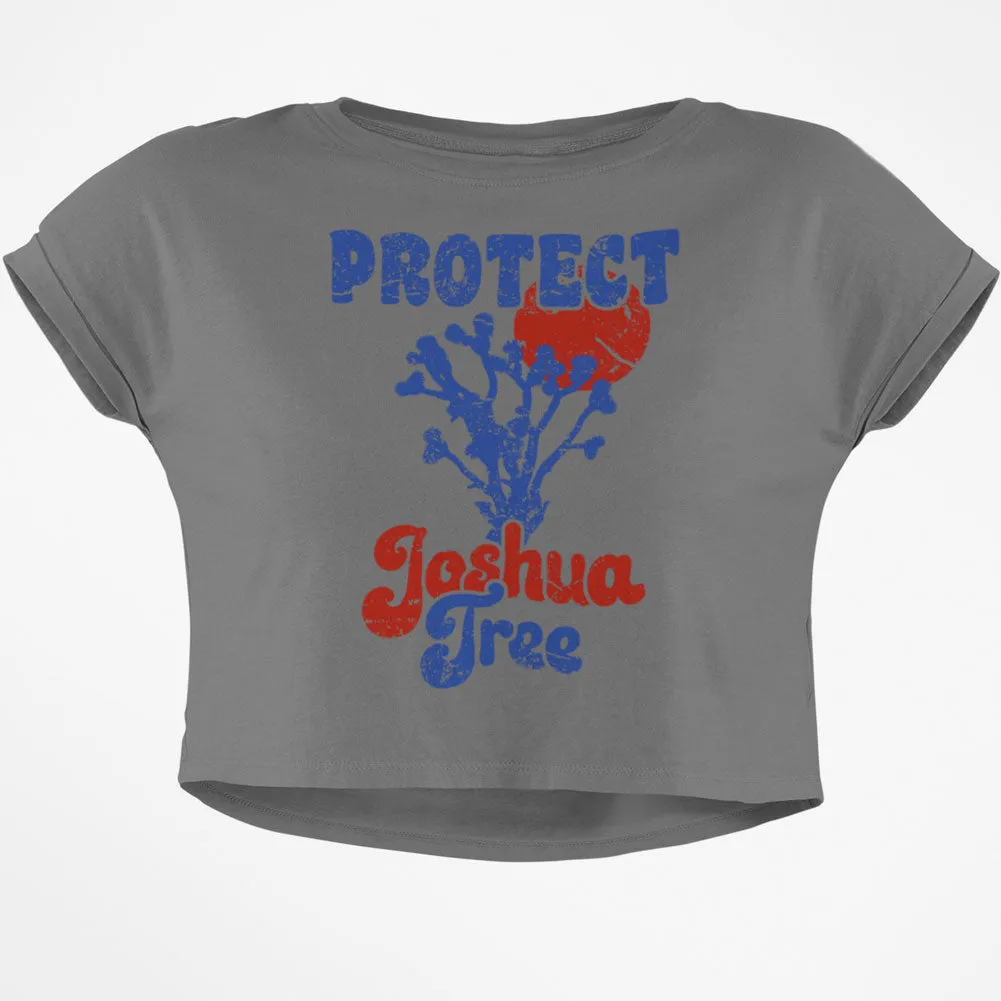 National Park Retro 70s Sunset Joshua Tree Junior Boxy Crop Top T Shirt sold by Old Glory product image thumbnail 2