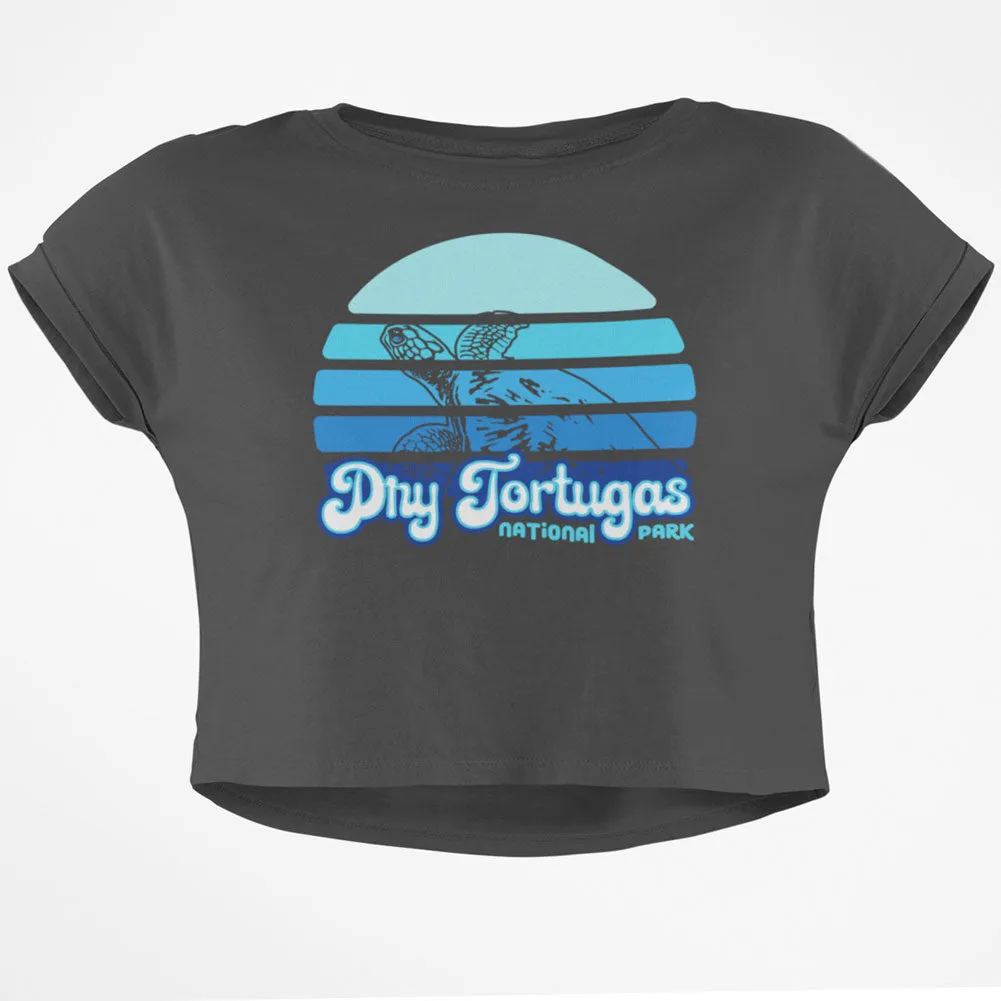 National Park Retro 70s Sunset Dry Tortugas Junior Boxy Crop Top T Shirt sold by Old Glory product image thumbnail 2