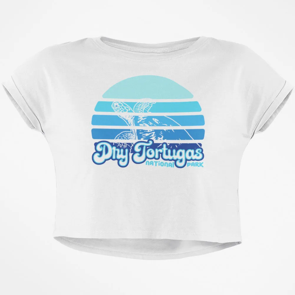 National Park Retro 70s Sunset Dry Tortugas Junior Boxy Crop Top T Shirt sold by Old Glory product image thumbnail 3