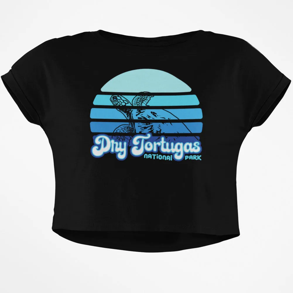 National Park Retro 70s Sunset Dry Tortugas Junior Boxy Crop Top T Shirt sold by Old Glory