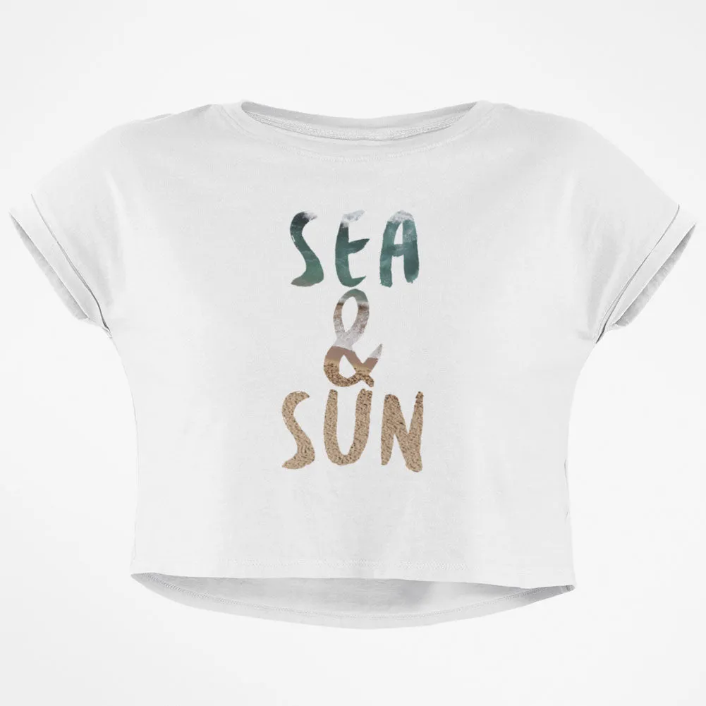 Sea and Sun Summer Beach Junior Boxy Crop Top T Shirt sold by Old Glory product image thumbnail 2
