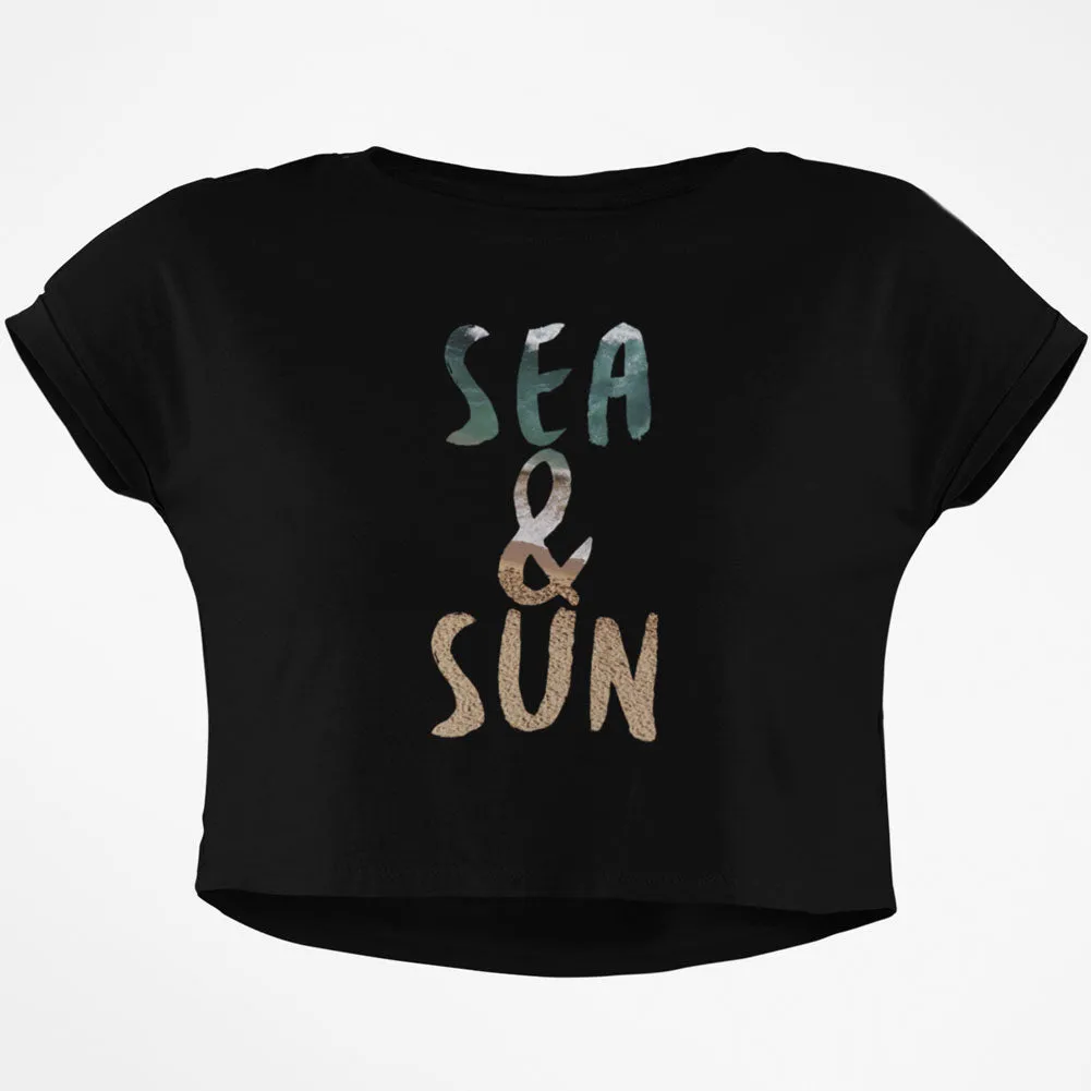 Sea and Sun Summer Beach Junior Boxy Crop Top T Shirt sold by Old Glory