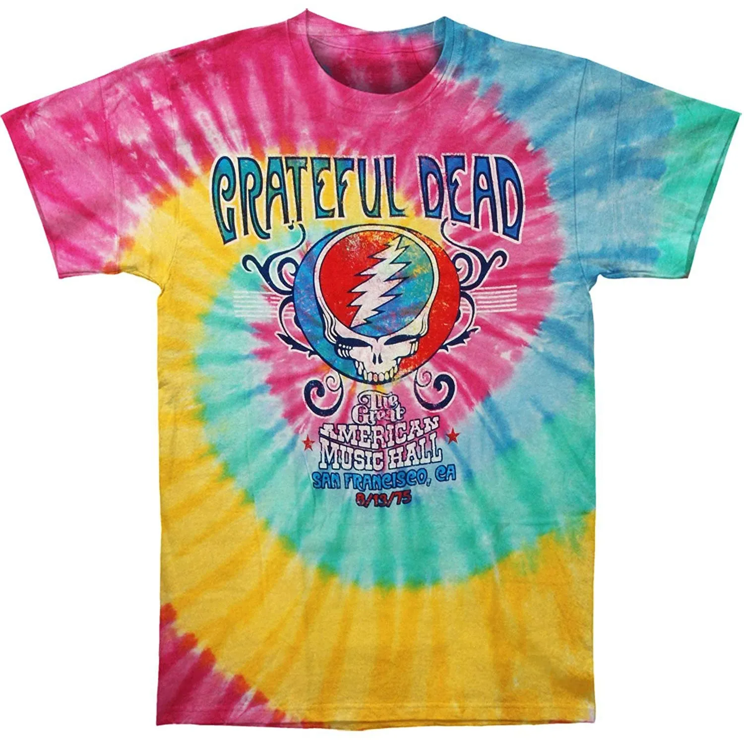 Grateful Dead - American Music Hall Spiral Tie Dye Mens T Shirt sold by Old Glory product image thumbnail 2