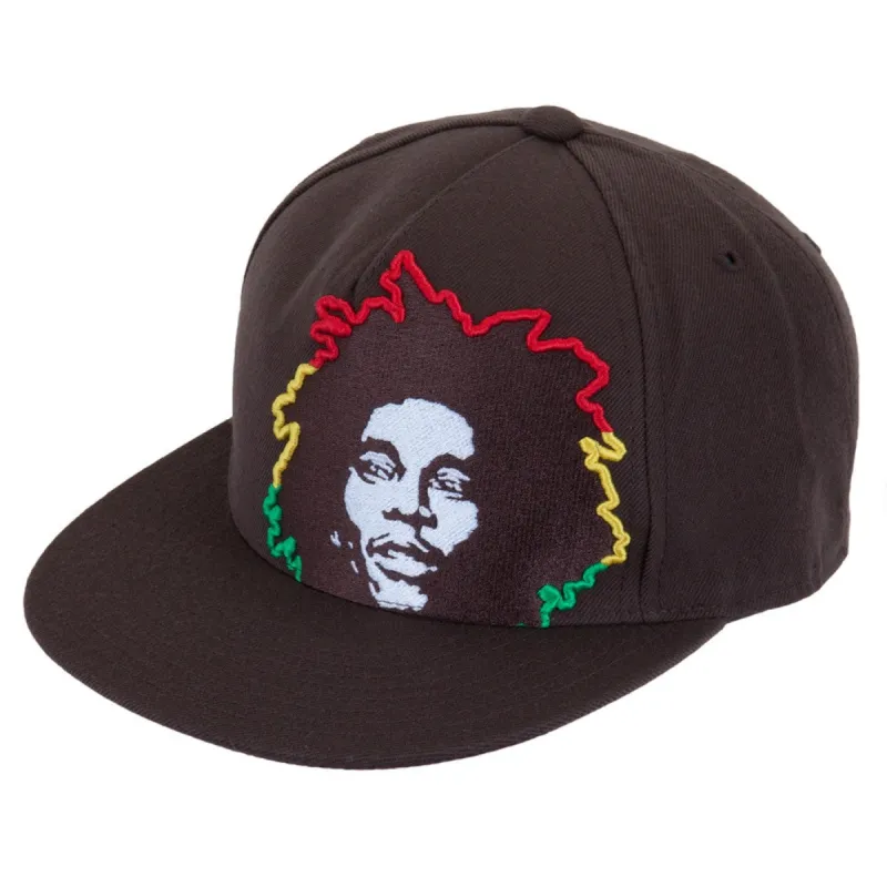 Bob Marley - Rasta Hair Brown Fitted Baseball Cap sold by Old Glory