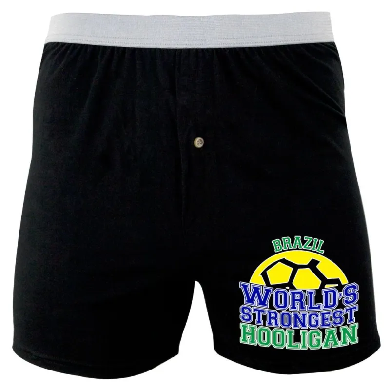 World Cup World's Strongest Hooligan Brazil Soft Knit Boxer sold by Old Glory