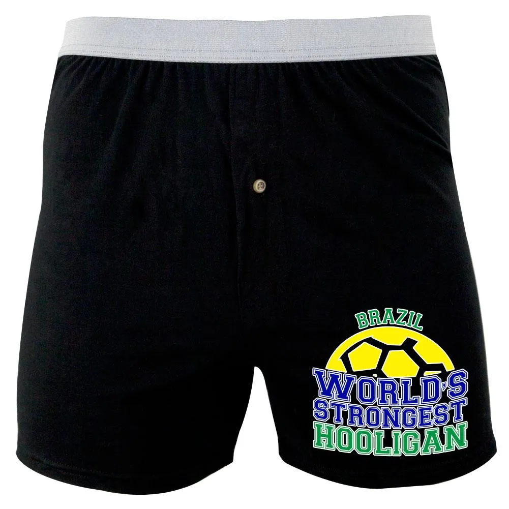 World Cup World's Strongest Hooligan Brazil Soft Knit Boxer sold by Old Glory