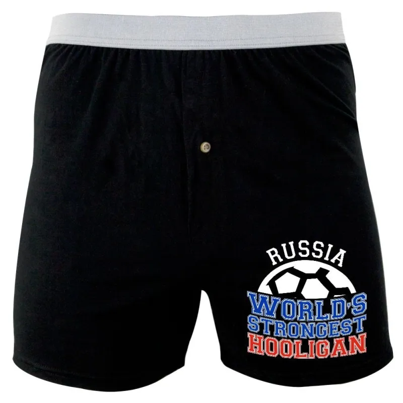 World Cup World's Strongest Hooligan Russia Soft Knit Boxer sold by Old Glory