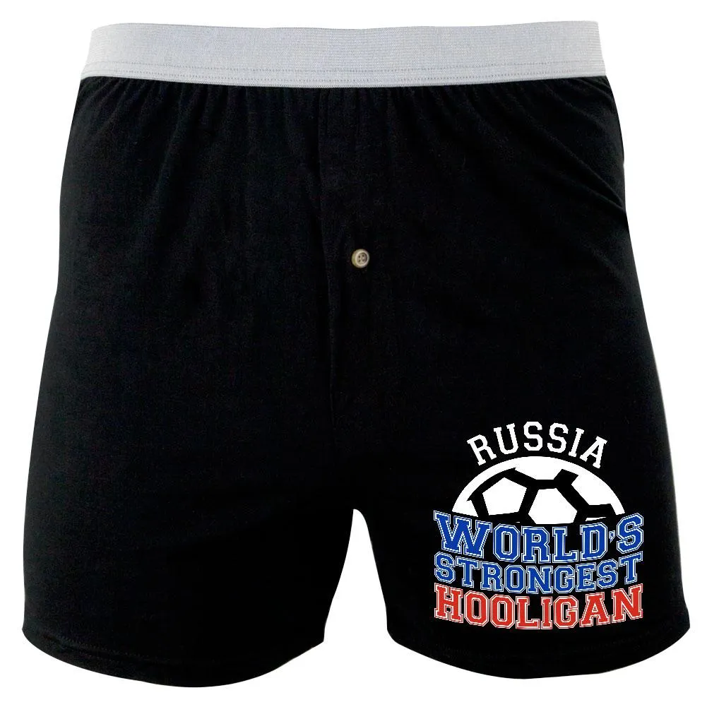 World Cup World's Strongest Hooligan Russia Soft Knit Boxer sold by Old Glory