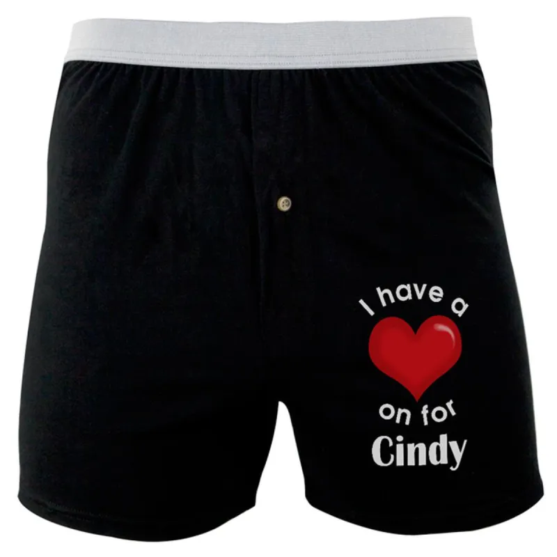 I Have a Heart On for Cindy Soft Knit Boxer sold by Old Glory