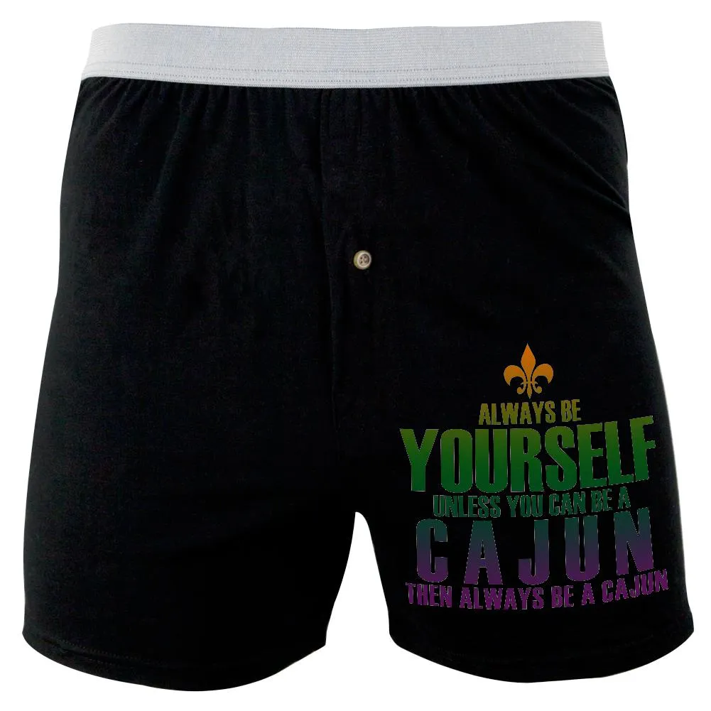 Mardi Gras Always Be Yourself Cajun Soft Knit Boxer sold by Old Glory