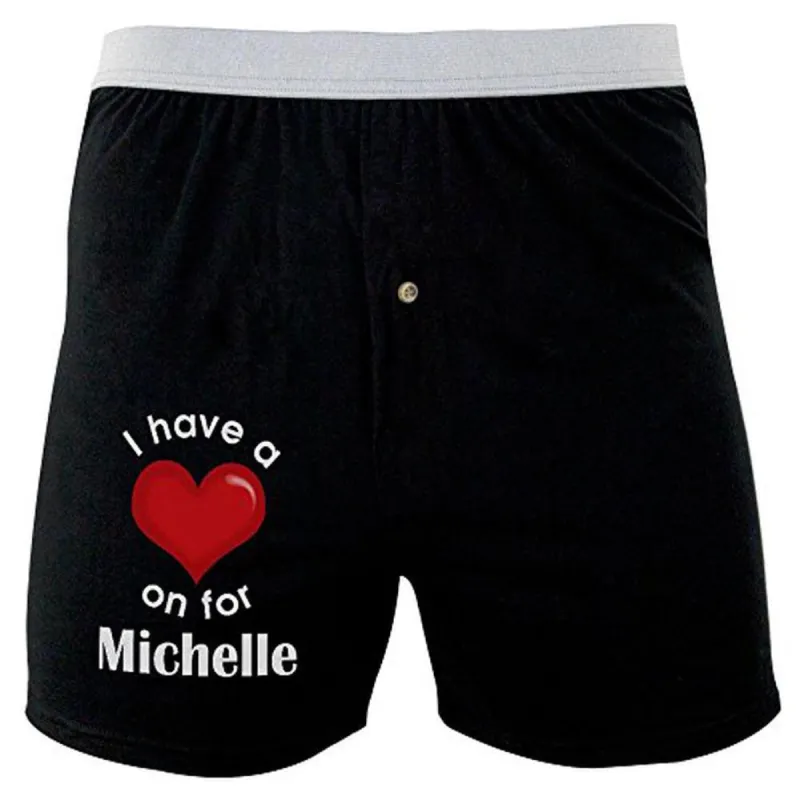 I Have a Heart On for Michelle Soft Knit Boxer sold by Old Glory