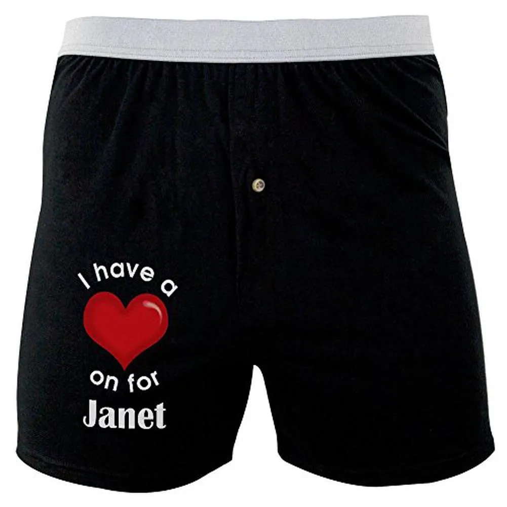 I Have a Heart On for Janet Soft Knit Boxer sold by Old Glory