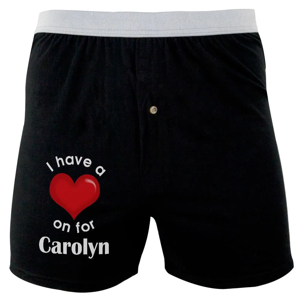 I Have a Heart On for Carolyn Soft Knit Boxer sold by Old Glory
