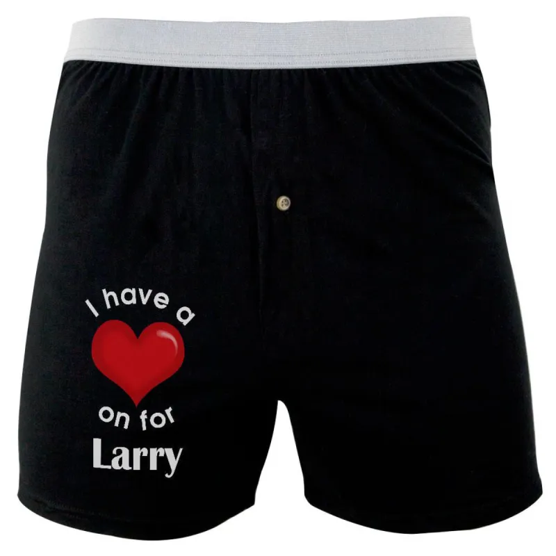 I Have a Heart On for Larry Soft Knit Boxer sold by Old Glory