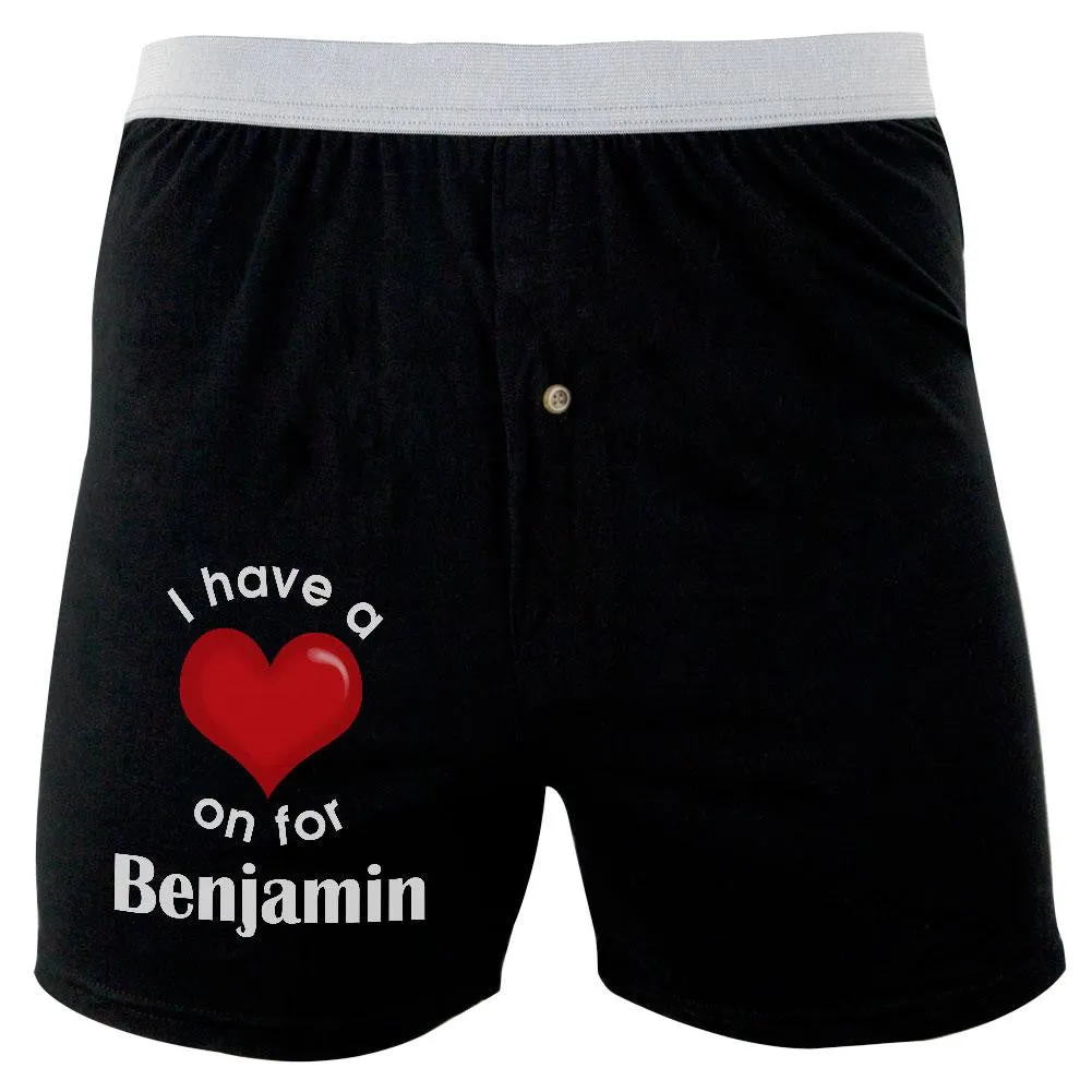 I Have a Heart On for Benjamin Soft Knit Boxer sold by Old Glory