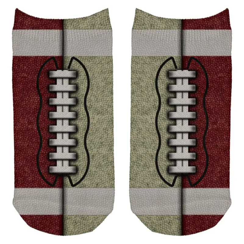 Fantasy Football Team Maroon and Gold All Over Adult Ankle Socks sold by Old Glory