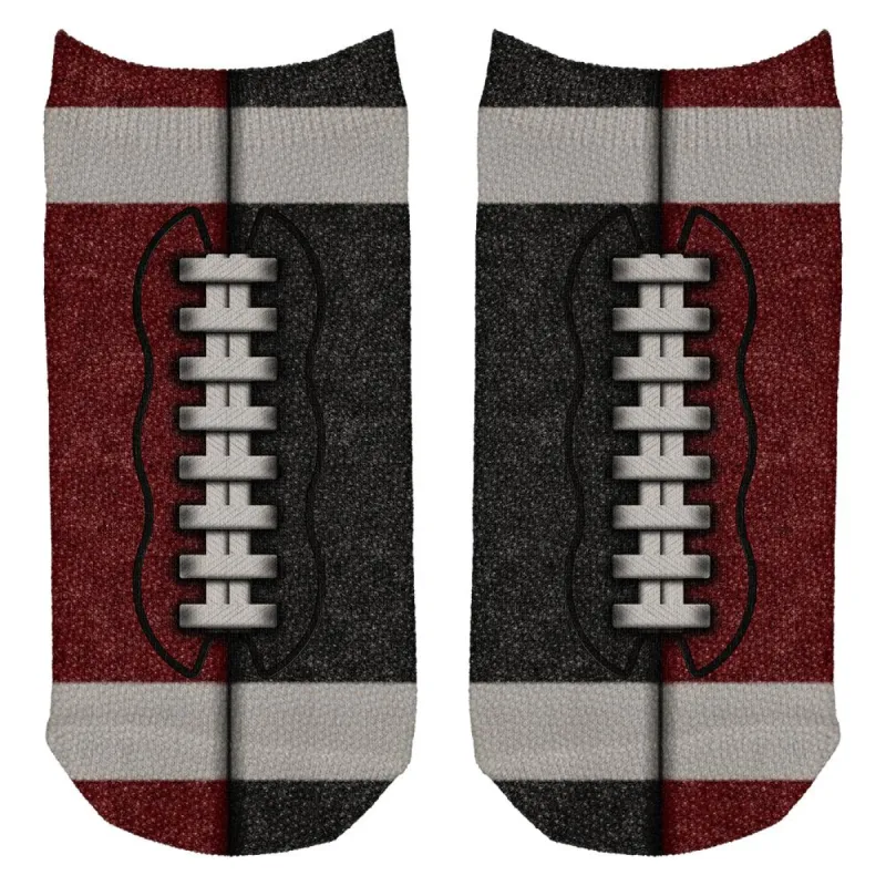 Fantasy Football Team Maroon and Black All Over Adult Ankle Socks sold by Old Glory