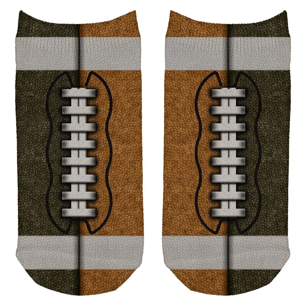 Fantasy Football Team Brown and Rust All Over Adult Ankle Socks sold by Old Glory