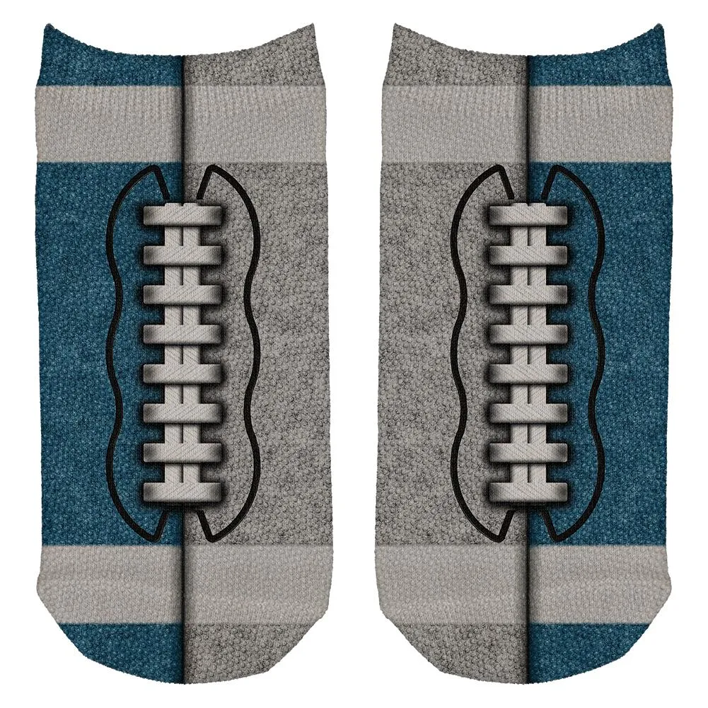 Fantasy Football Team Blue and Grey All Over Adult Ankle Socks sold by Old Glory