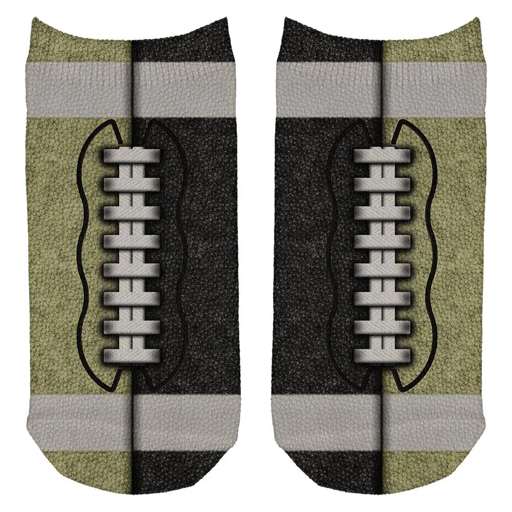 Fantasy Football Team Black and Gold All Over Adult Ankle Socks sold by Old Glory