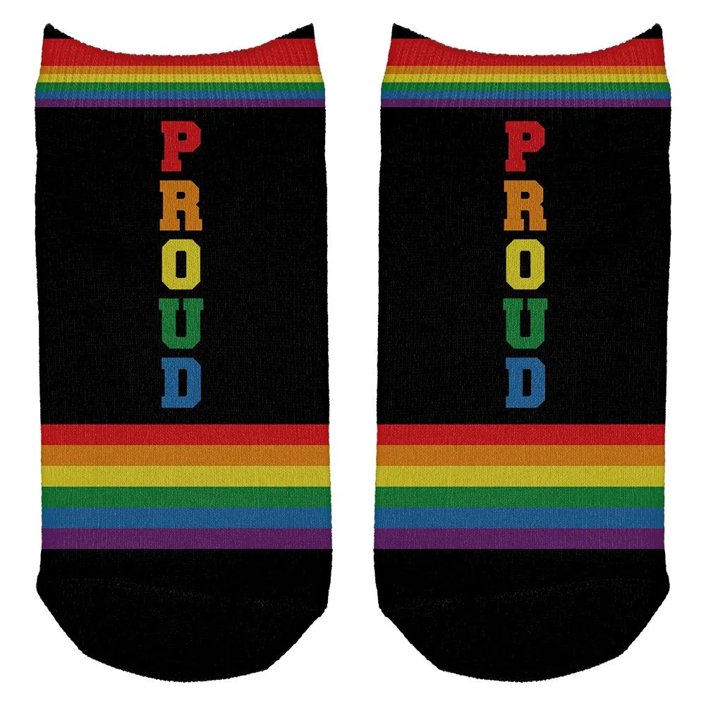 LGBT Proud Rainbow Gay Pride Flag All Over Adult Ankle Socks sold by Old Glory