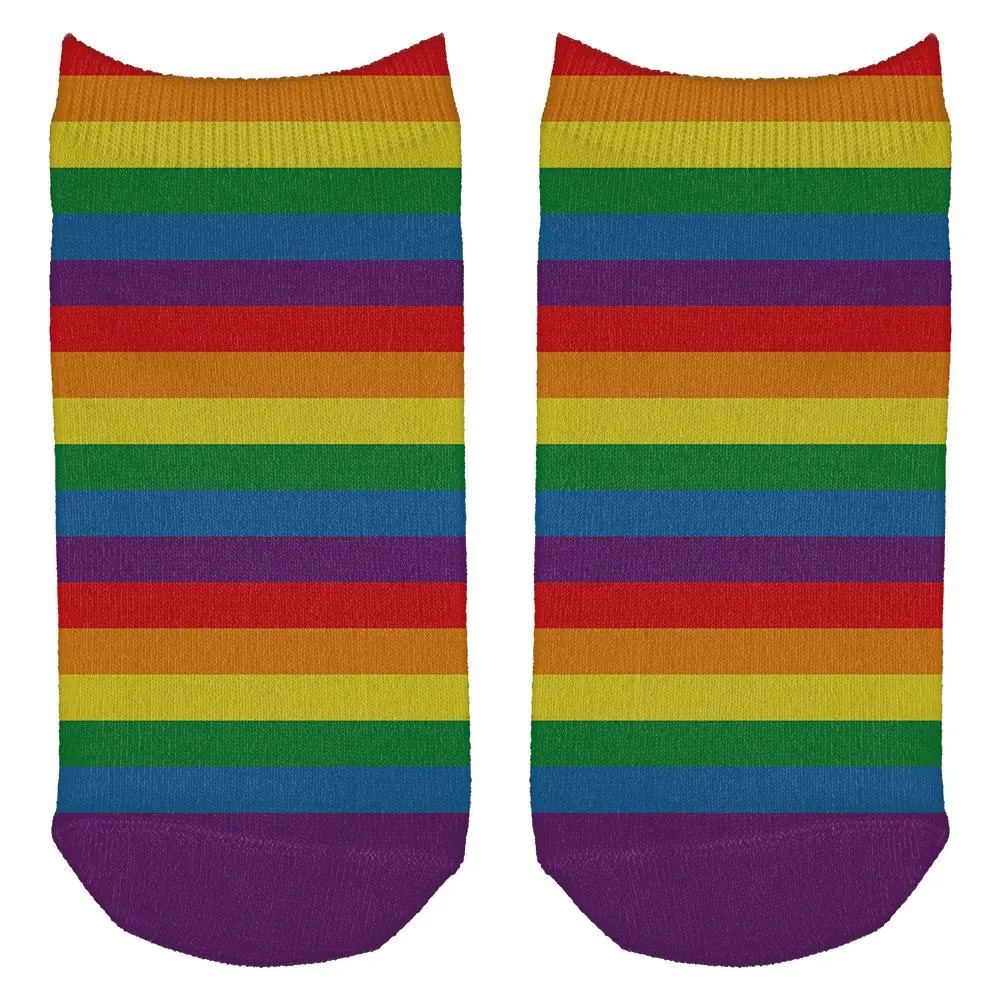 LGBT Multi Rainbow Gay Pride Flag All Over Adult Ankle Socks sold by Old Glory