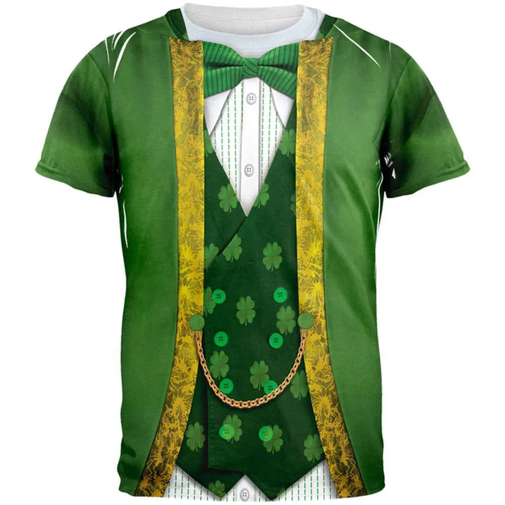 St. Patricks Day Leprechaun Costume All Over Adult T-Shirt with Shamrock Medallion Bottle Opener Combo sold by Old Glory product image thumbnail 2