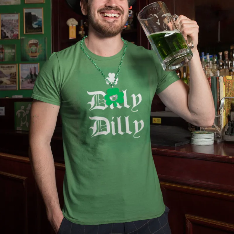 St. Patricks Day Dilly Dilly Shamrock Mens T-Shirt and Shamrock Bottle Opener Combo sold by Old Glory