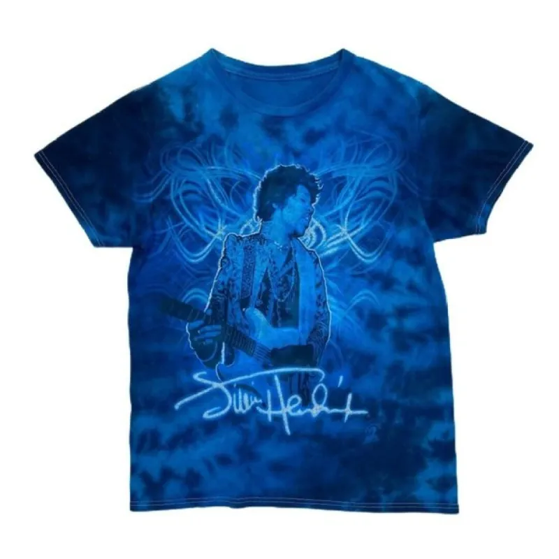 Jimi Hendrix - Haze Blue Tie Dye Mens T Shirt sold by Old Glory