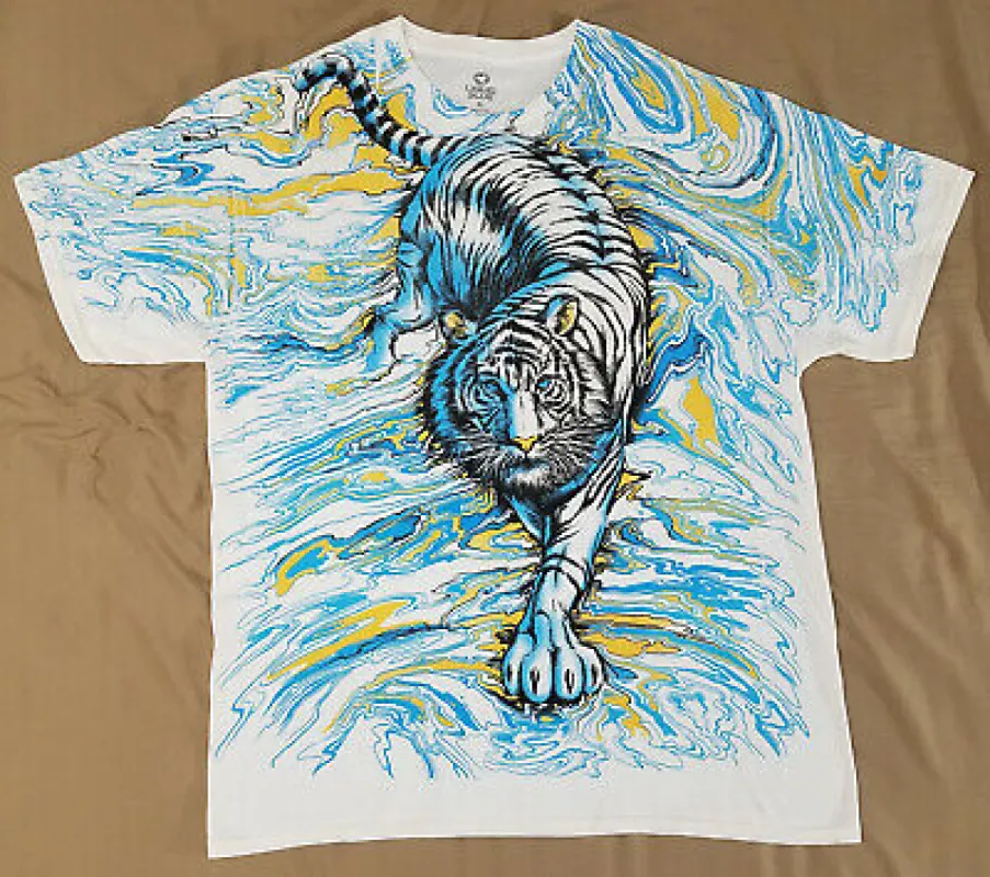 Siberian White Tiger Adult Unisex Graphic Tee sold by Old Glory
