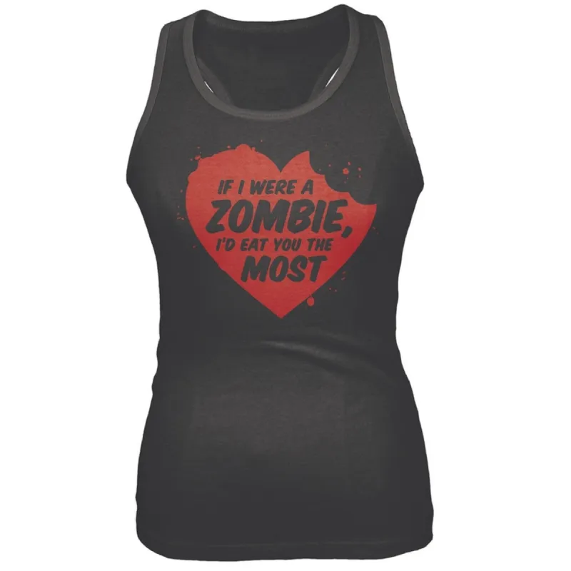 Valentine's Day - If I Were A Zombie Juniors Tank Top sold by Old Glory