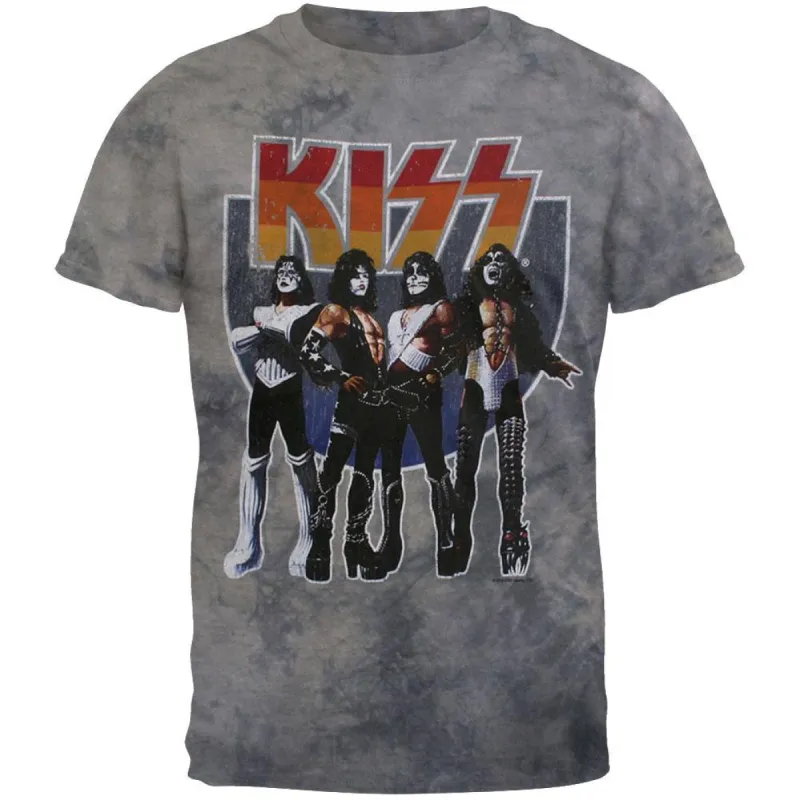 Kiss - Shock Me Grey Tie Dye T-Shirt sold by Old Glory