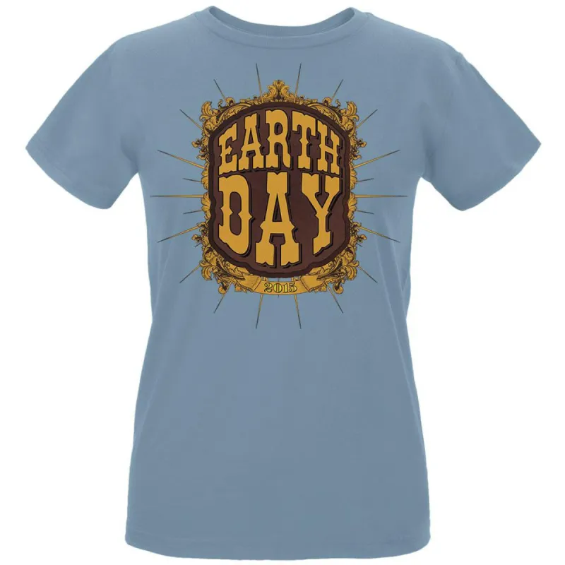 Earth Day - Vintage Earth Day 2015 Women's Organic Blue T-Shirt sold by Old Glory