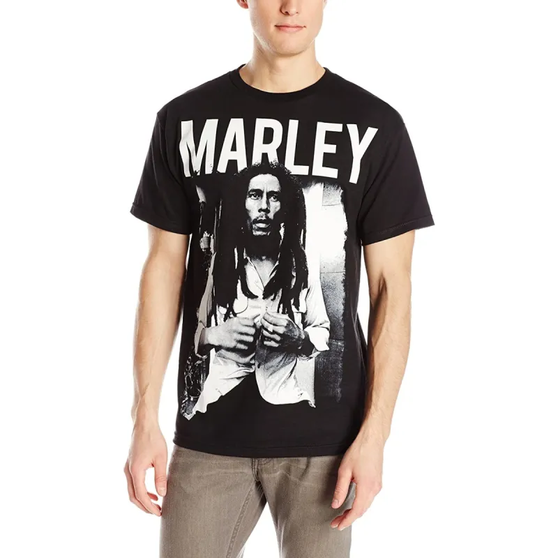 Bob Marley - Black and White Rasta Music Mens T Shirt sold by Old Glory