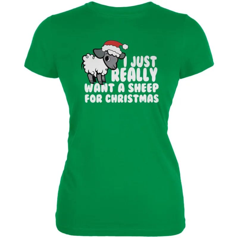 I Just Really Want a Sheep For Christmas Juniors T Shirt sold by Old Glory