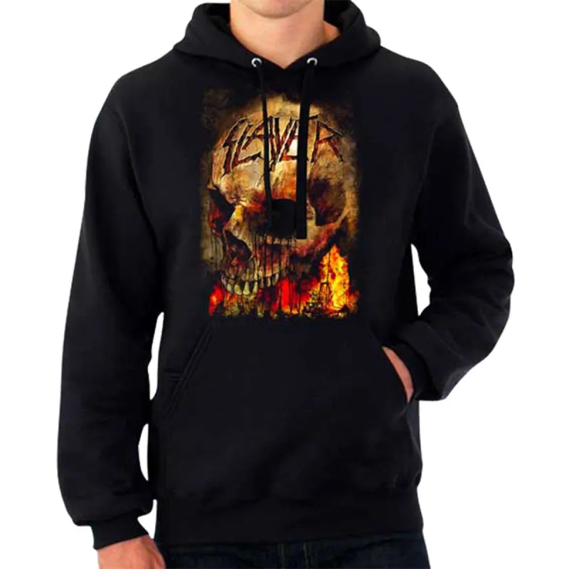 Slayer - Fire Skull Mens Pullover Hoodie sold by Old Glory