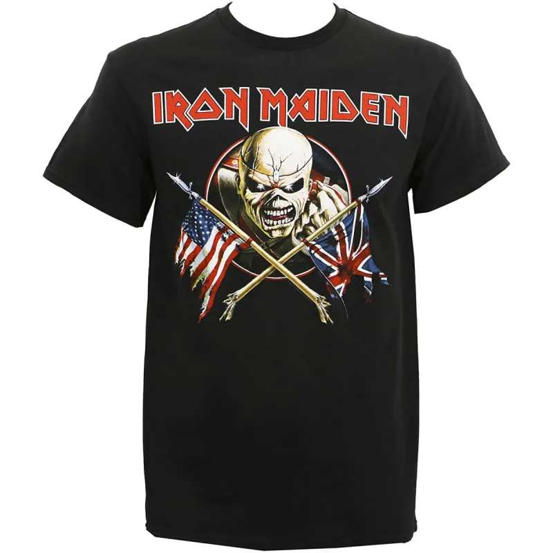 Iron Maiden - Crossed Flags Mens T Shirt sold by Old Glory