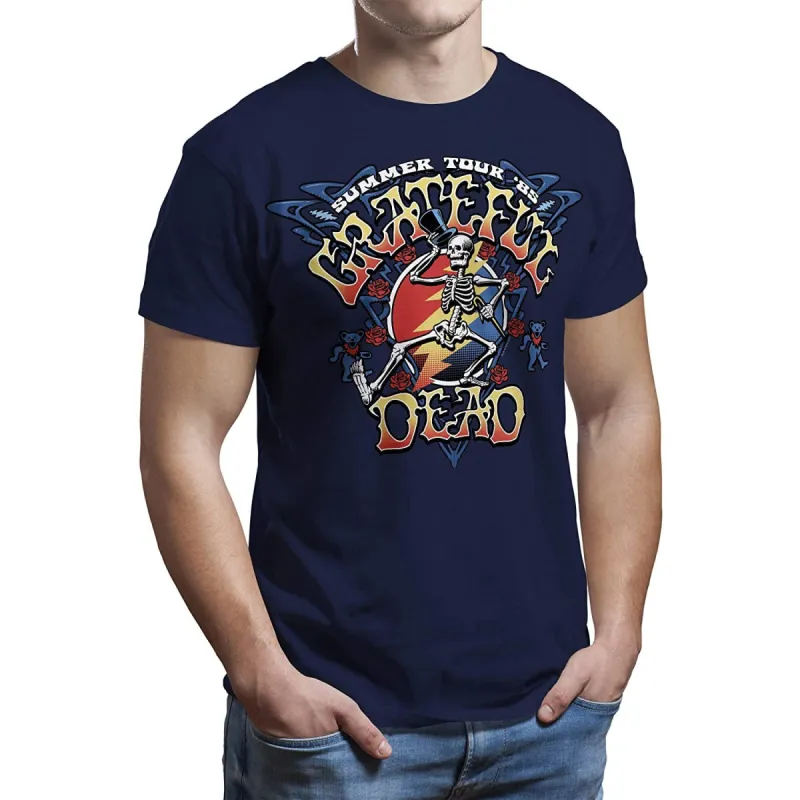 Grateful Dead Summer Tour 85 Strutting Skeleton Mens T Shirt sold by Old Glory
