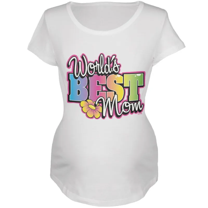 Mother's Day World's Best Mom Maternity Soft T Shirt sold by Old Glory