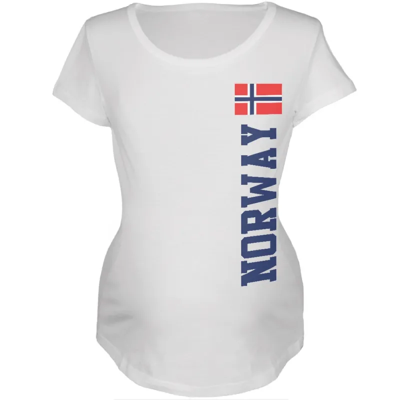 World Cup Norway White Womens Soft Maternity T-Shirt sold by Old Glory