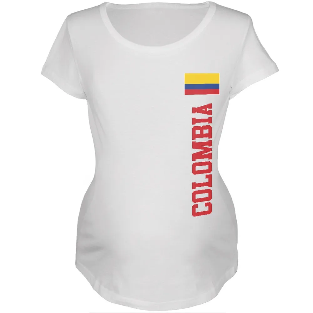 World Cup Colombia White Womens Soft Maternity T-Shirt sold by Old Glory