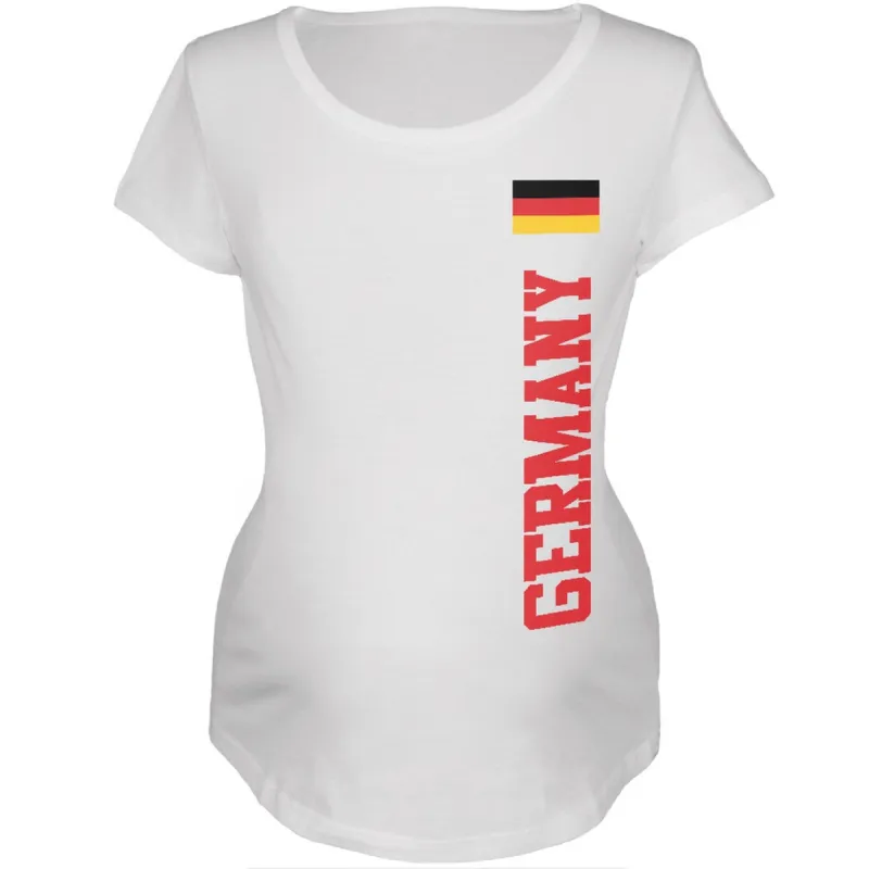 World Cup Germany White Womens Soft Maternity T-Shirt sold by Old Glory