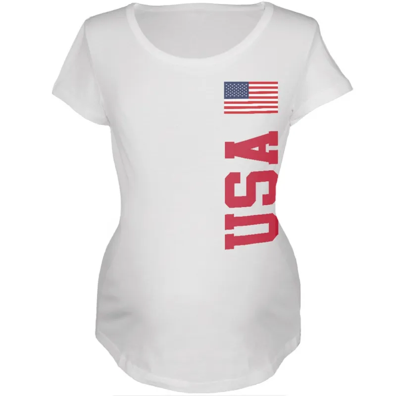 World Cup USA White Womens Soft Maternity T-Shirt sold by Old Glory