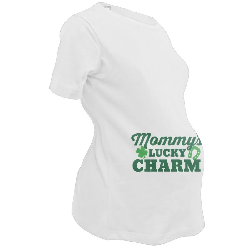 St. Patricks Day - Mommy's Lucky Charm Maternity T-Shirt sold by Old Glory