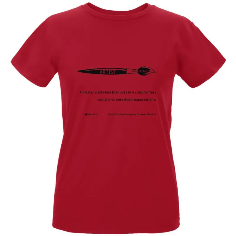ARTIST Noun Red Womens Organic T-Shirt sold by Old Glory