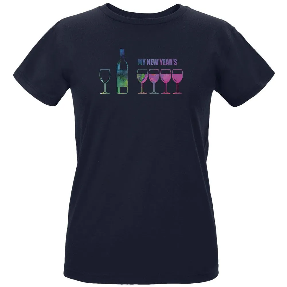MY NEW YEARS WINE Navy Womens Organic T-Shirt sold by Old Glory