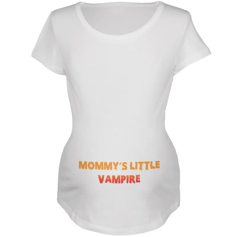 Halloween Mommy's Little Vampire White Maternity Soft T-Shirt sold by Old Glory